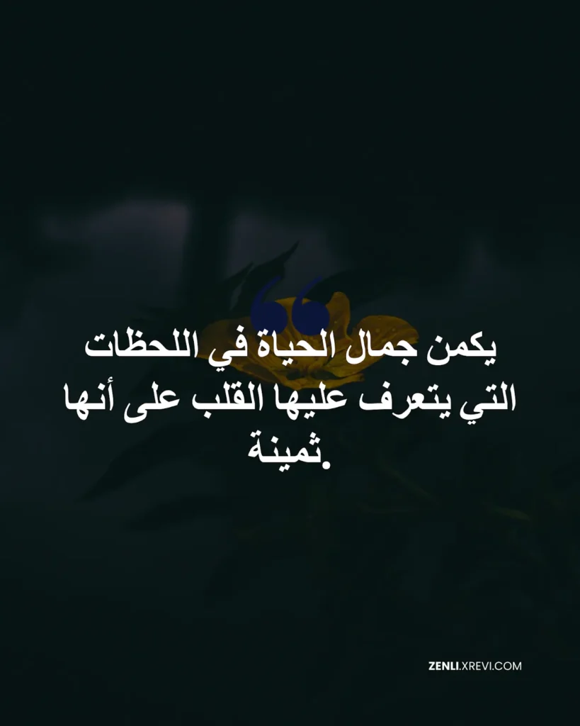 يكمن جمال الحياة في اللحظات التي يتعرف عليها القلب على أنها ثمينة.