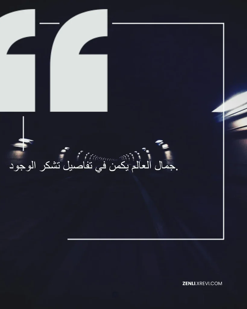 جمال العالم يكمن في تفاصيل تشكر الوجود.