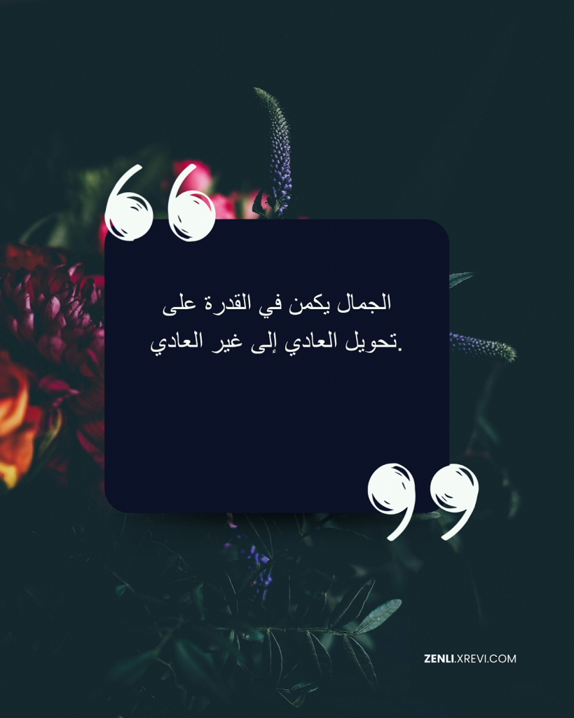 الجمال يكمن في القدرة على تحويل العادي إلى غير العادي.