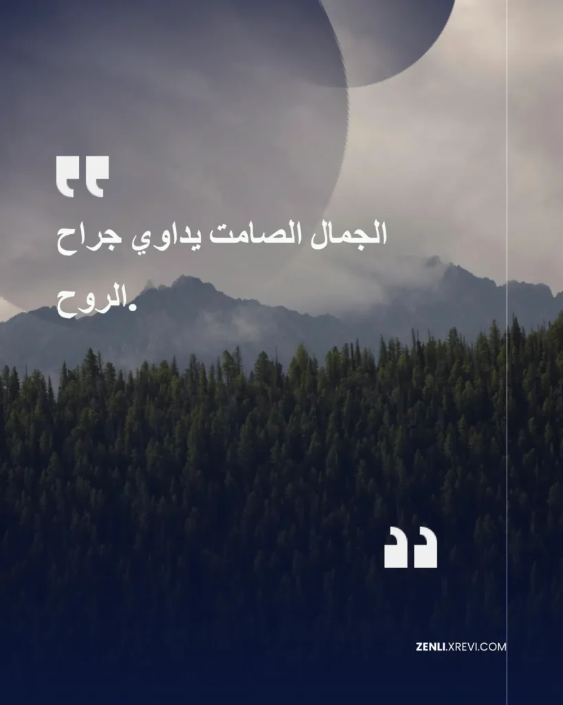 الجمال الصامت يداوي جراح الروح.