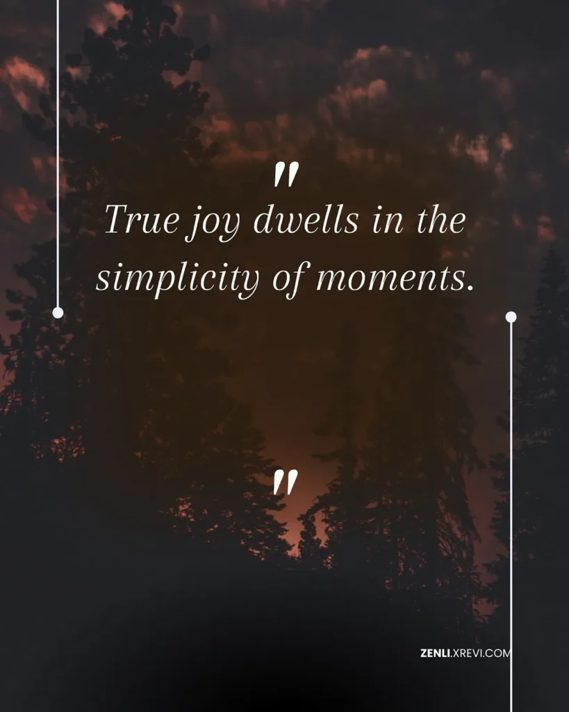 True joy dwells in the simplicity of moments.