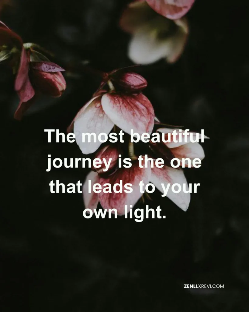The most beautiful journey is the one that leads to your own light.