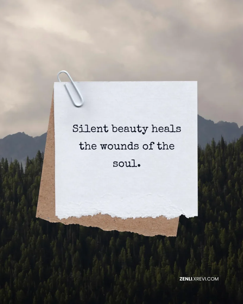 Silent beauty heals the wounds of the soul.