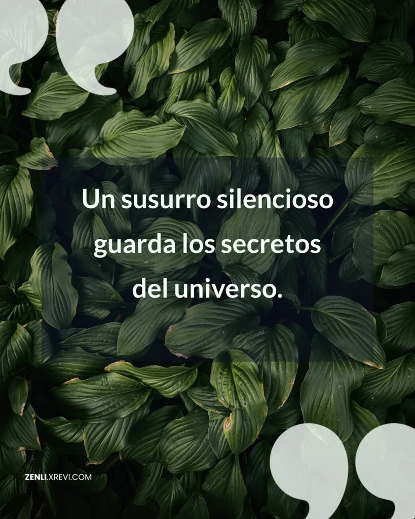 Un susurro silencioso guarda los secretos del universo.