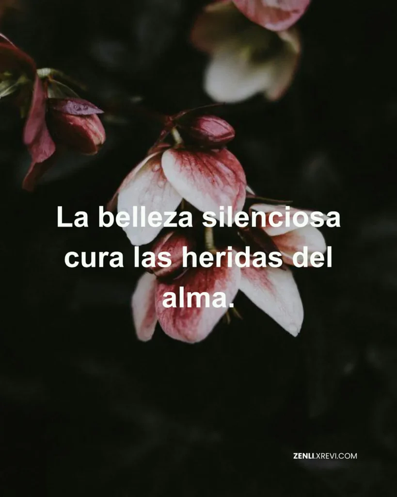 La belleza silenciosa cura las heridas del alma.
