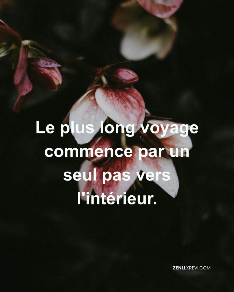Le plus long voyage commence par un seul pas vers l’intérieur.