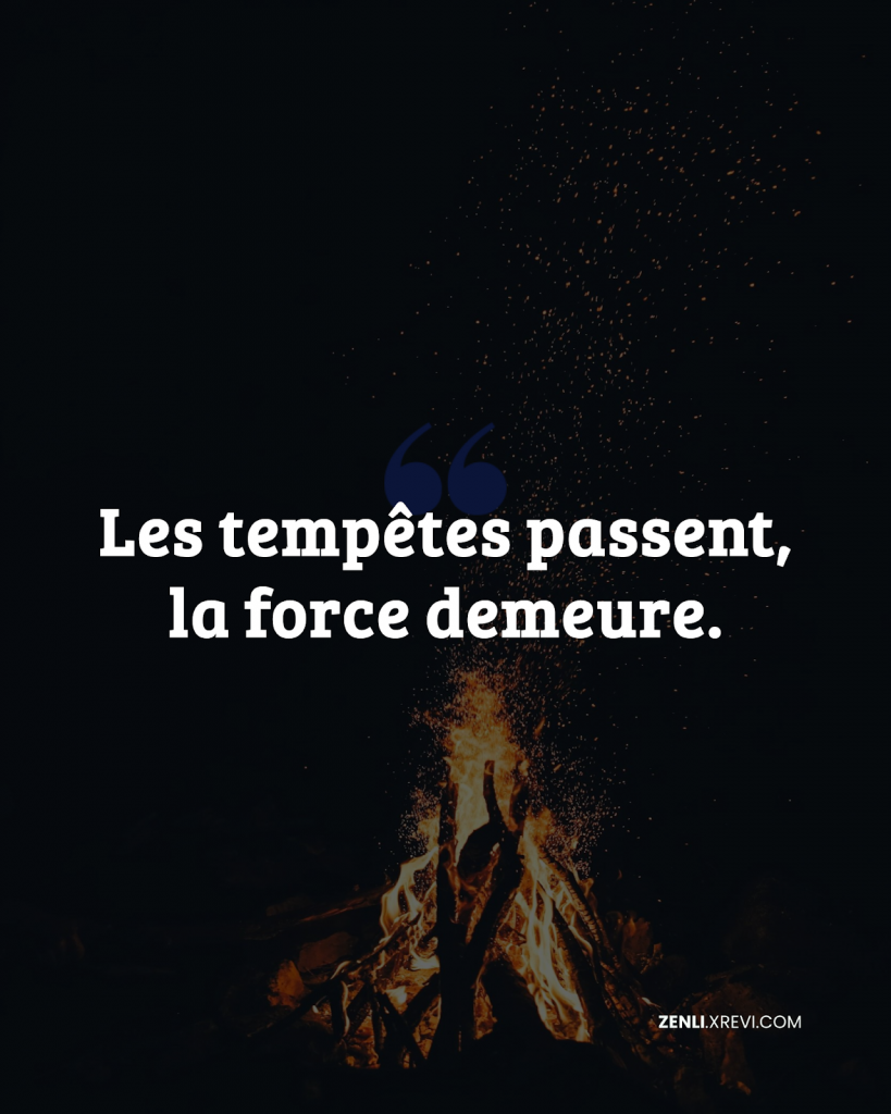 Les tempêtes passent, la force demeure.