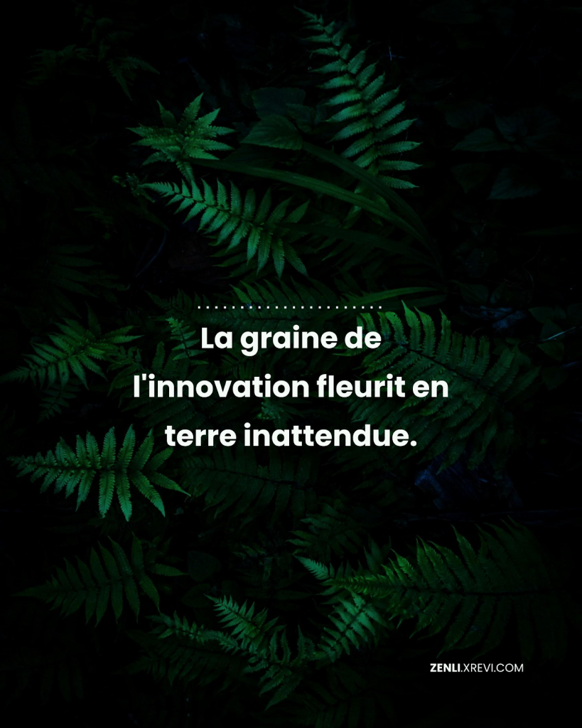 La graine de l’innovation fleurit en terre inattendue.