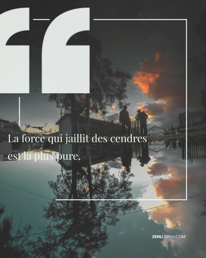 La force qui jaillit des cendres est la plus pure.