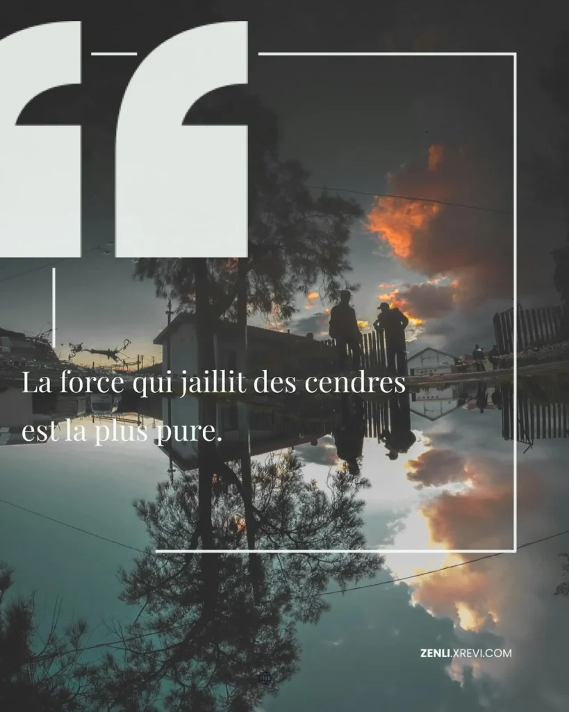 La force qui jaillit des cendres est la plus pure.