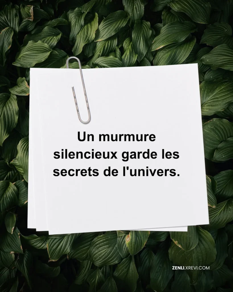 Un murmure silencieux garde les secrets de l’univers.