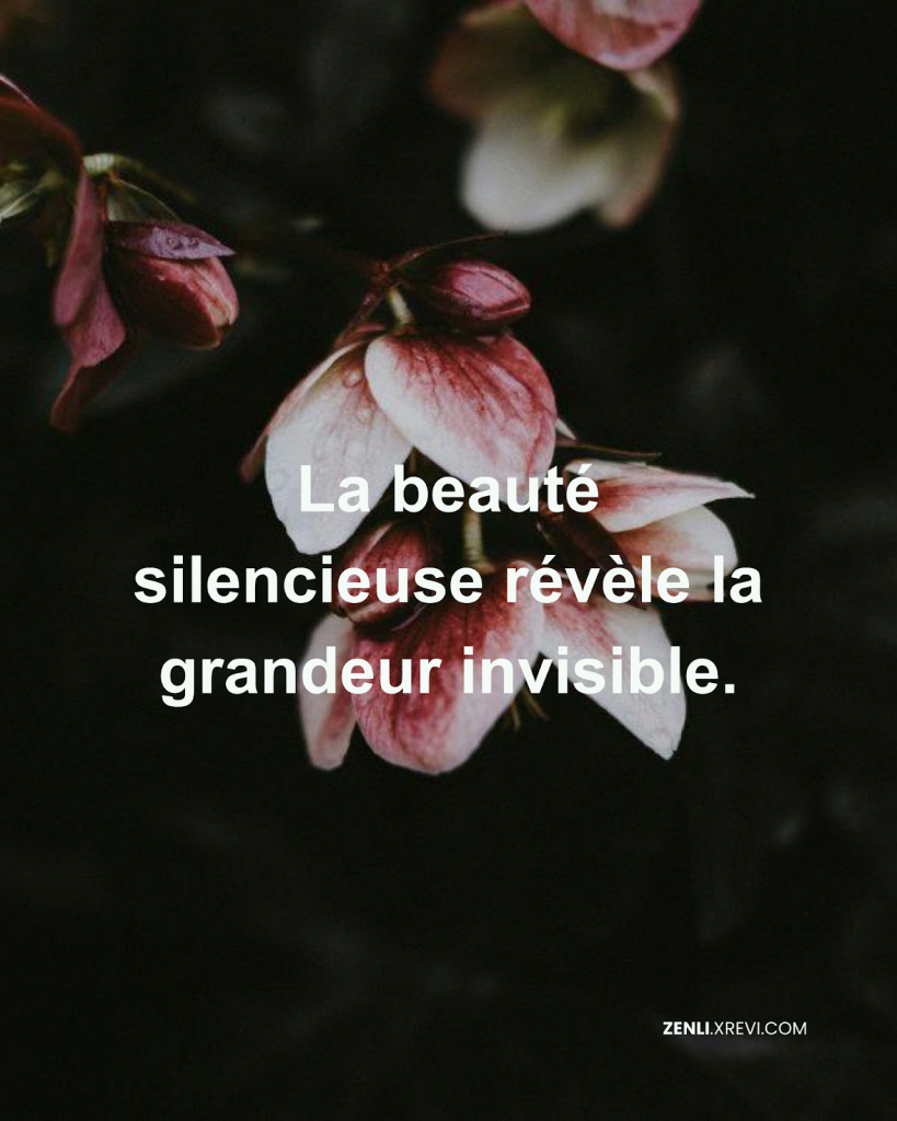 La beauté silencieuse révèle la grandeur invisible.