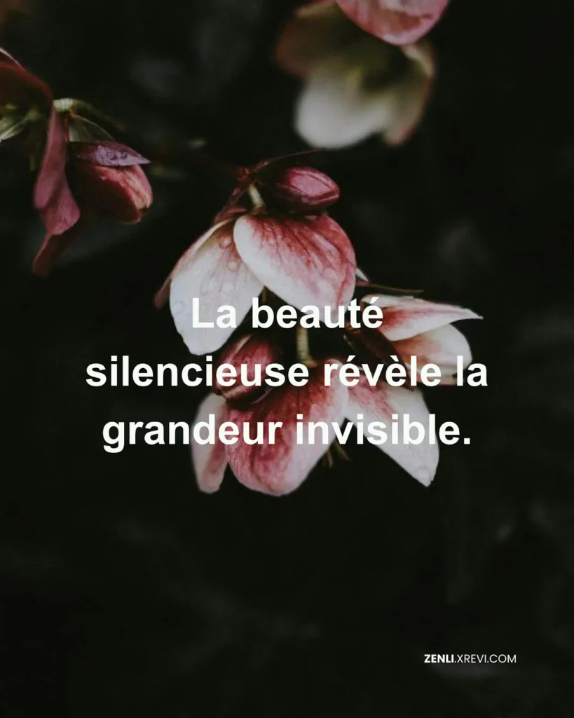 La beauté silencieuse révèle la grandeur invisible.