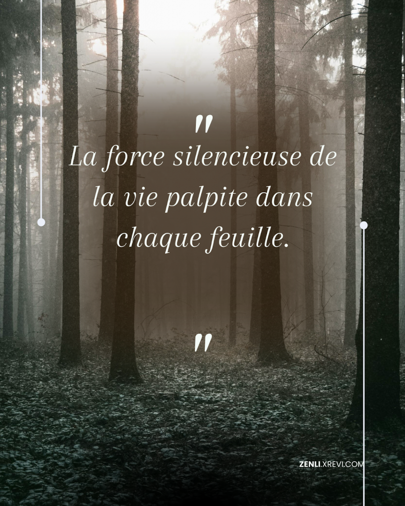 La force silencieuse de la vie palpite dans chaque feuille.