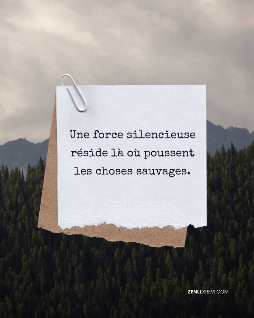 Une force silencieuse réside là où poussent les choses sauvages.