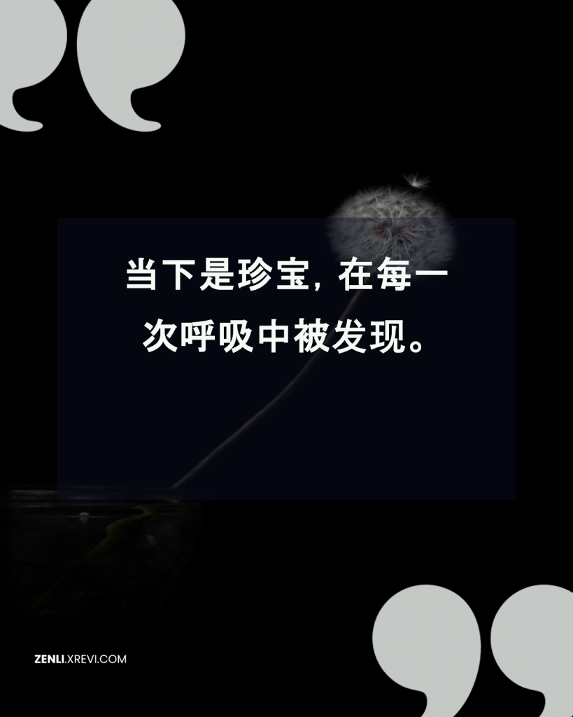 当下是珍宝，在每一次呼吸中被发现。