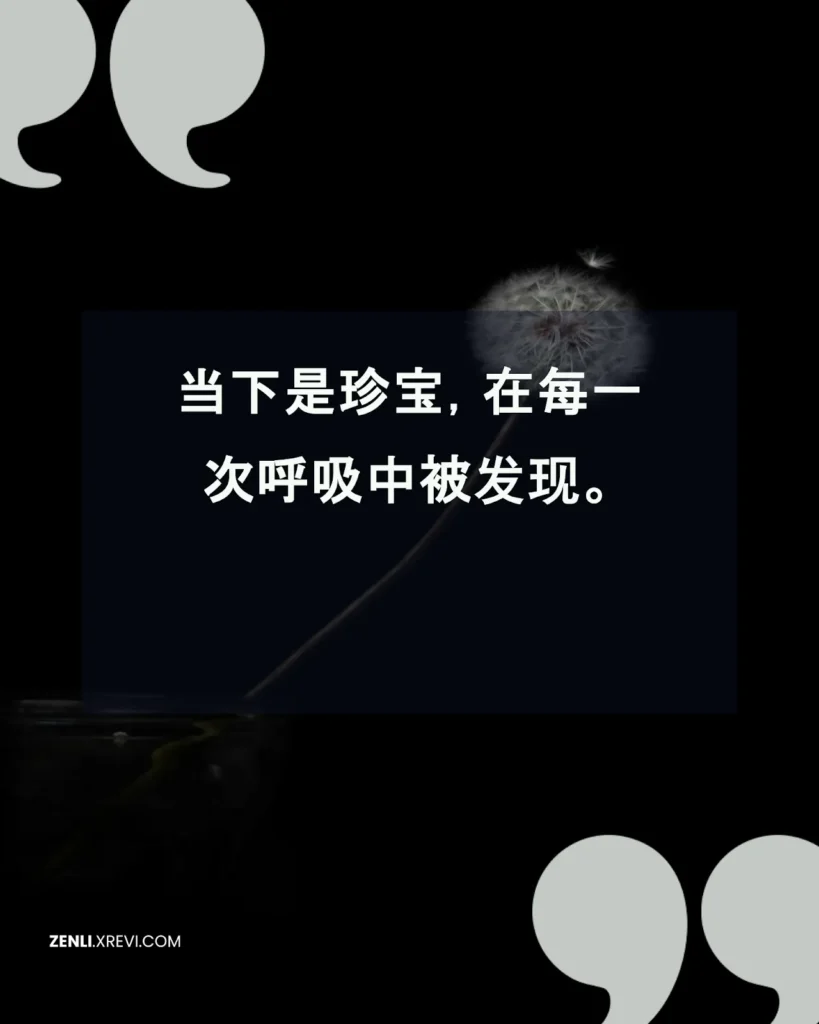 当下是珍宝，在每一次呼吸中被发现。