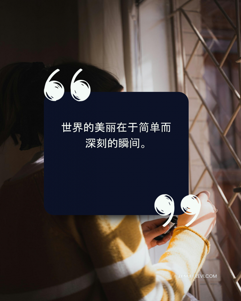 世界的美丽在于简单而深刻的瞬间。