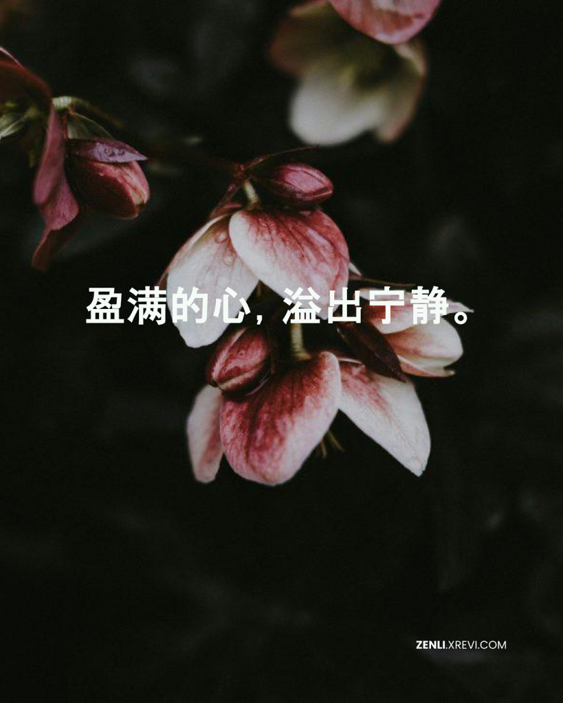 盈满的心，溢出宁静。
